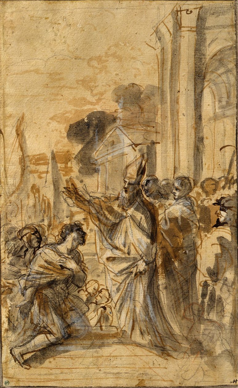Die Predigt des Hl. Barnabas door Pier Francesco Mola
