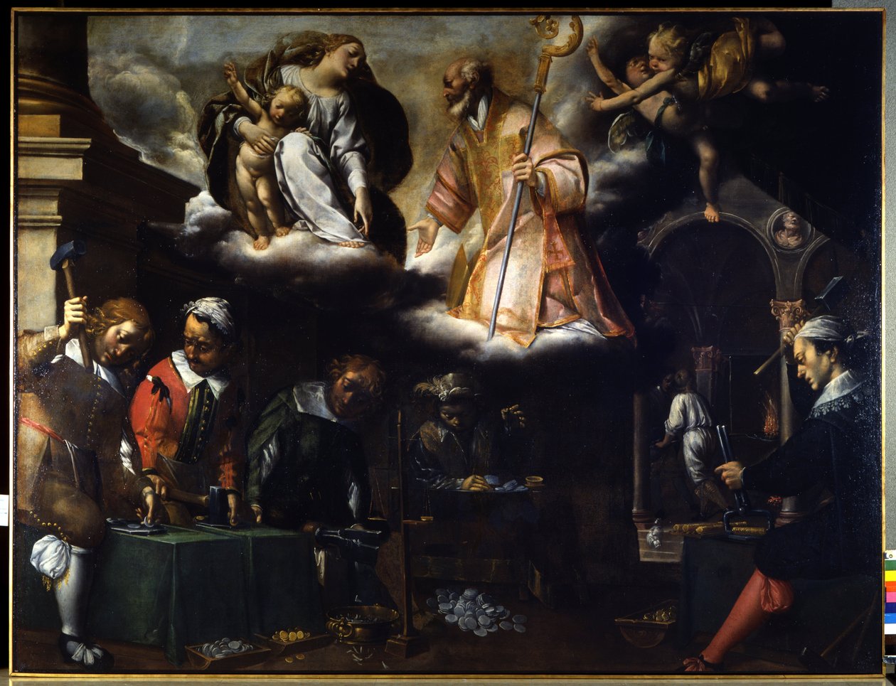 Heilige Eloi, patroonheilige van de zilversmeden door Pier Francesco Morazzone