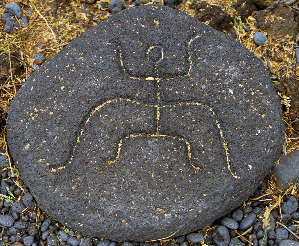 Steengravure, Puako Petroglyph Archaeological District, eiland Hawaii, Verenigde Staten door Blaise Nicolas Le Sueur