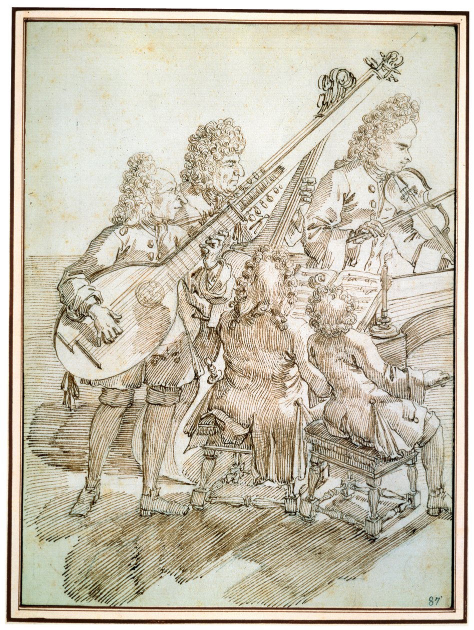 Een concert, laat 17e of 18e eeuw door Pier Leone Ghezzi