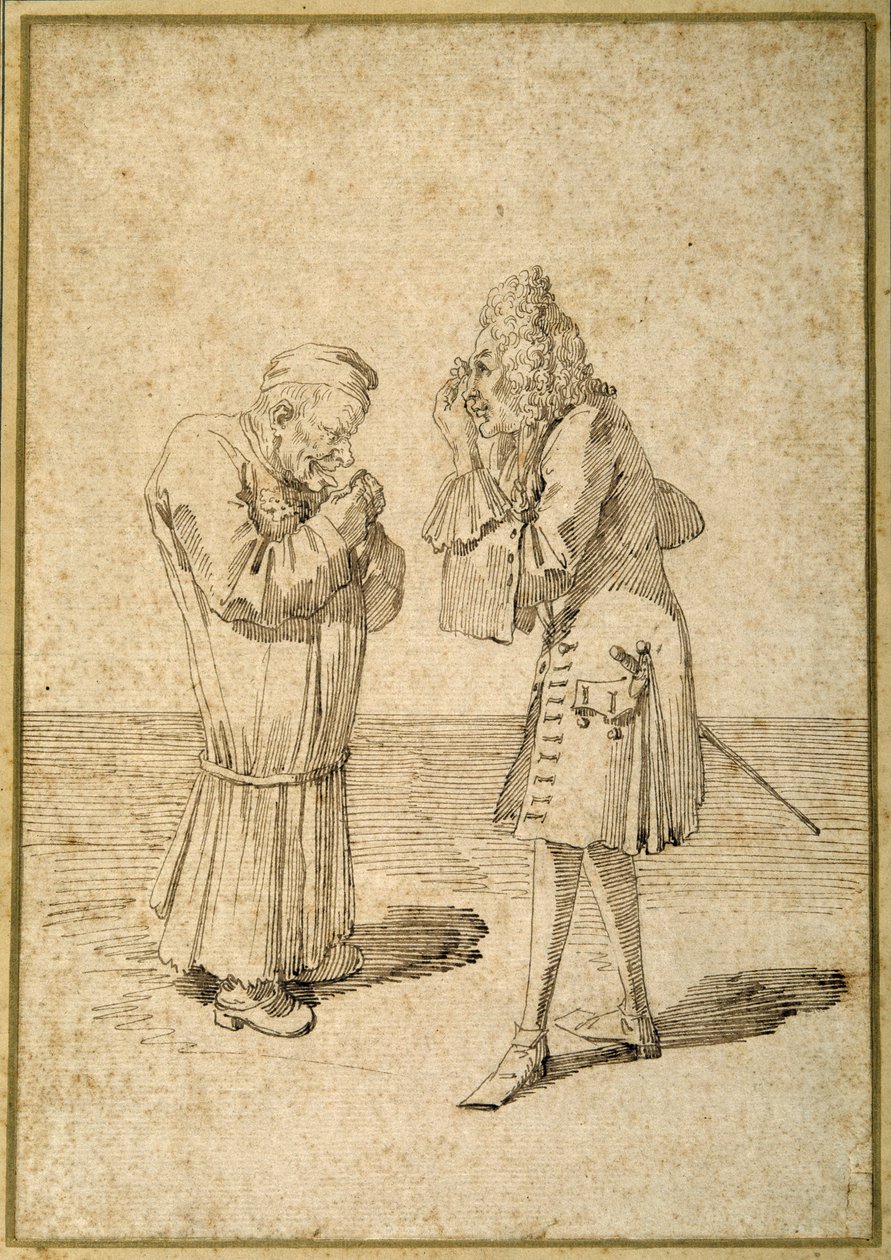 Baron Philip von Stosch toont een antiek juweel aan Sabbatini door Pier Leone Ghezzi