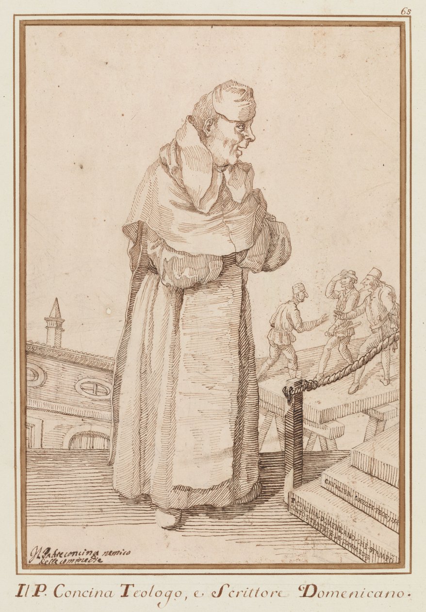 Pater Concina, vijand van komedies door Pier Leone Ghezzi