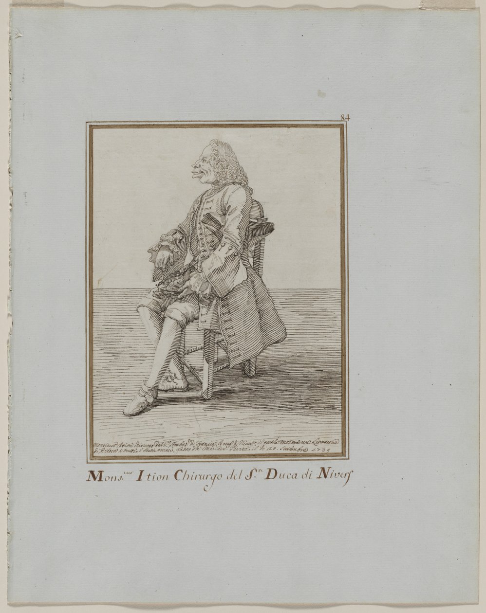 Monsieur Ition Chirurgo del sre. Duca di Nivers, 1749 door Pier Leone Ghezzi