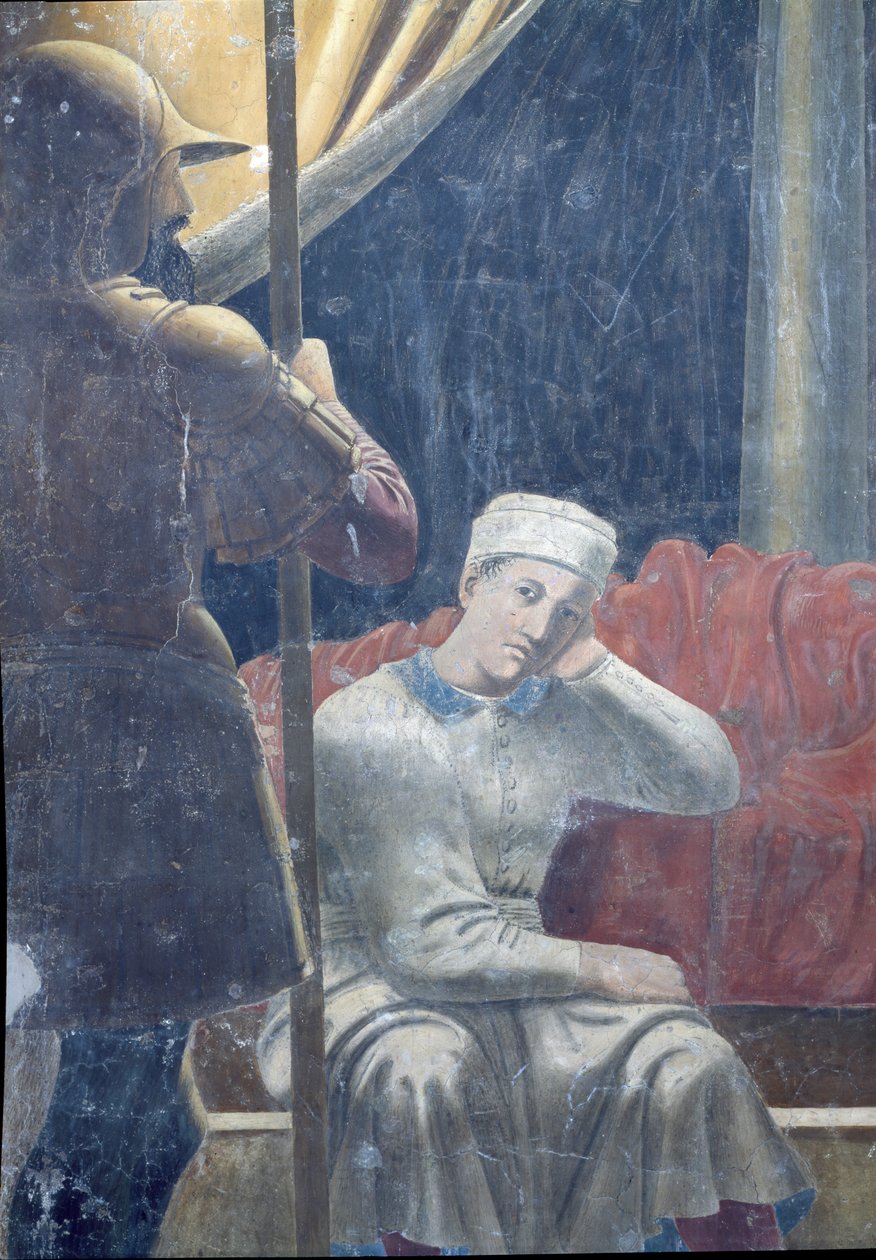 De droom van Constantijn (detail) door Piero della Francesca