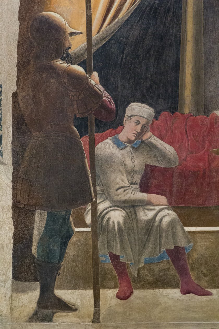 De droom van Constantijn (detail) door Piero della Francesca