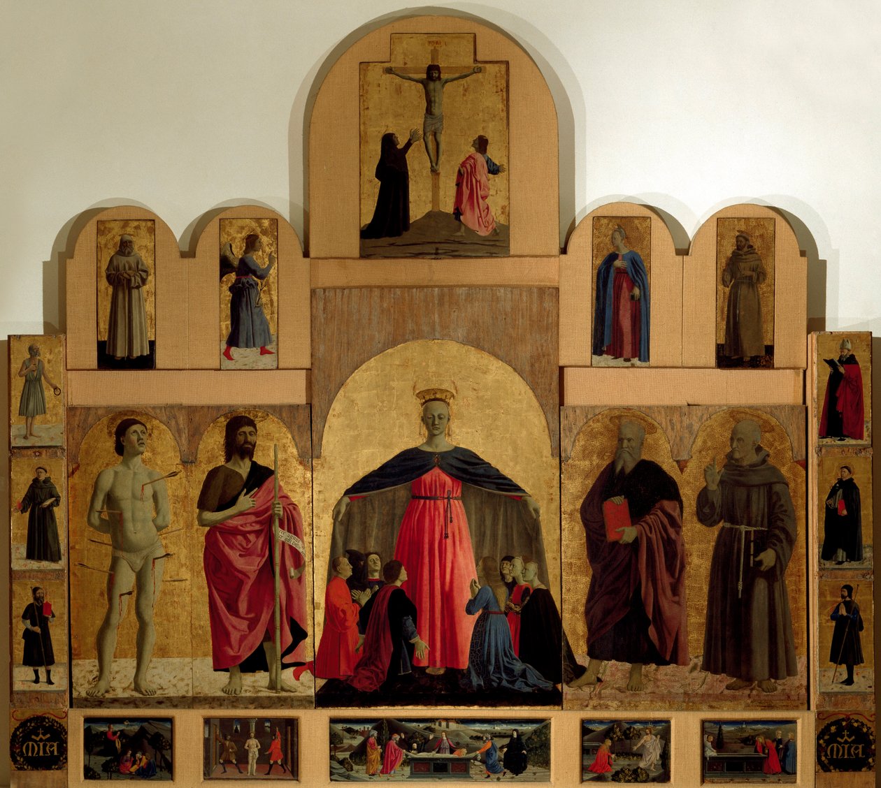 (detail) van het altaarstuk de Misericordia door Piero della Francesca