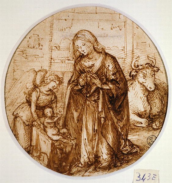 De aanbidding van het kind door Piero di Cosimo