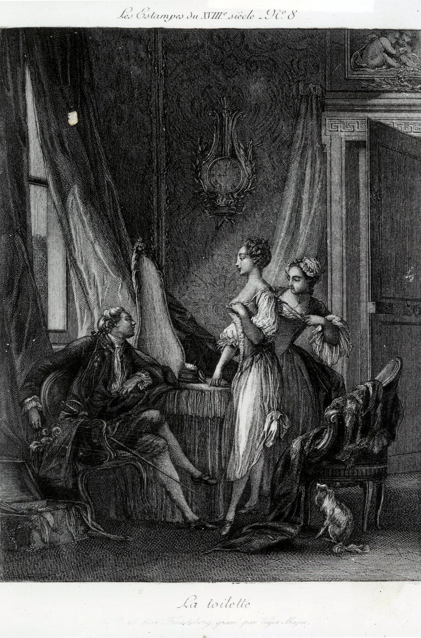 La Toilette, 1771 door Pierre Antoine Baudouin
