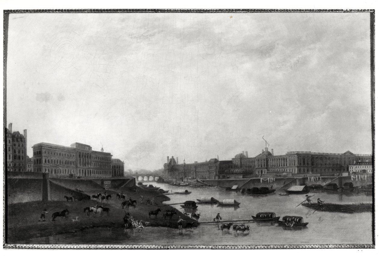 Uitzicht op Parijs vanaf de Pont-Neuf, c.1800 door Pierre Antoine Demachy