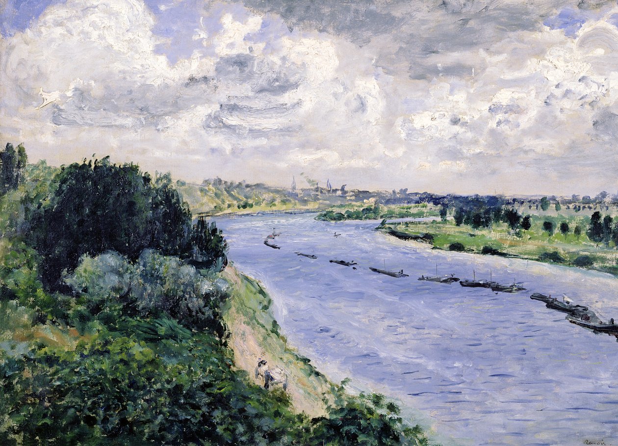 Aken op de Seine, c.1869 door Pierre Auguste Renoir