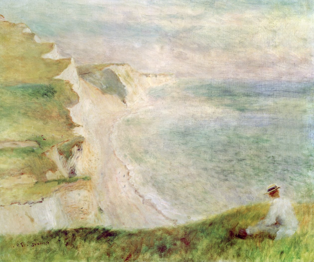 Kliffen bij Pourville, 1879 door Pierre Auguste Renoir
