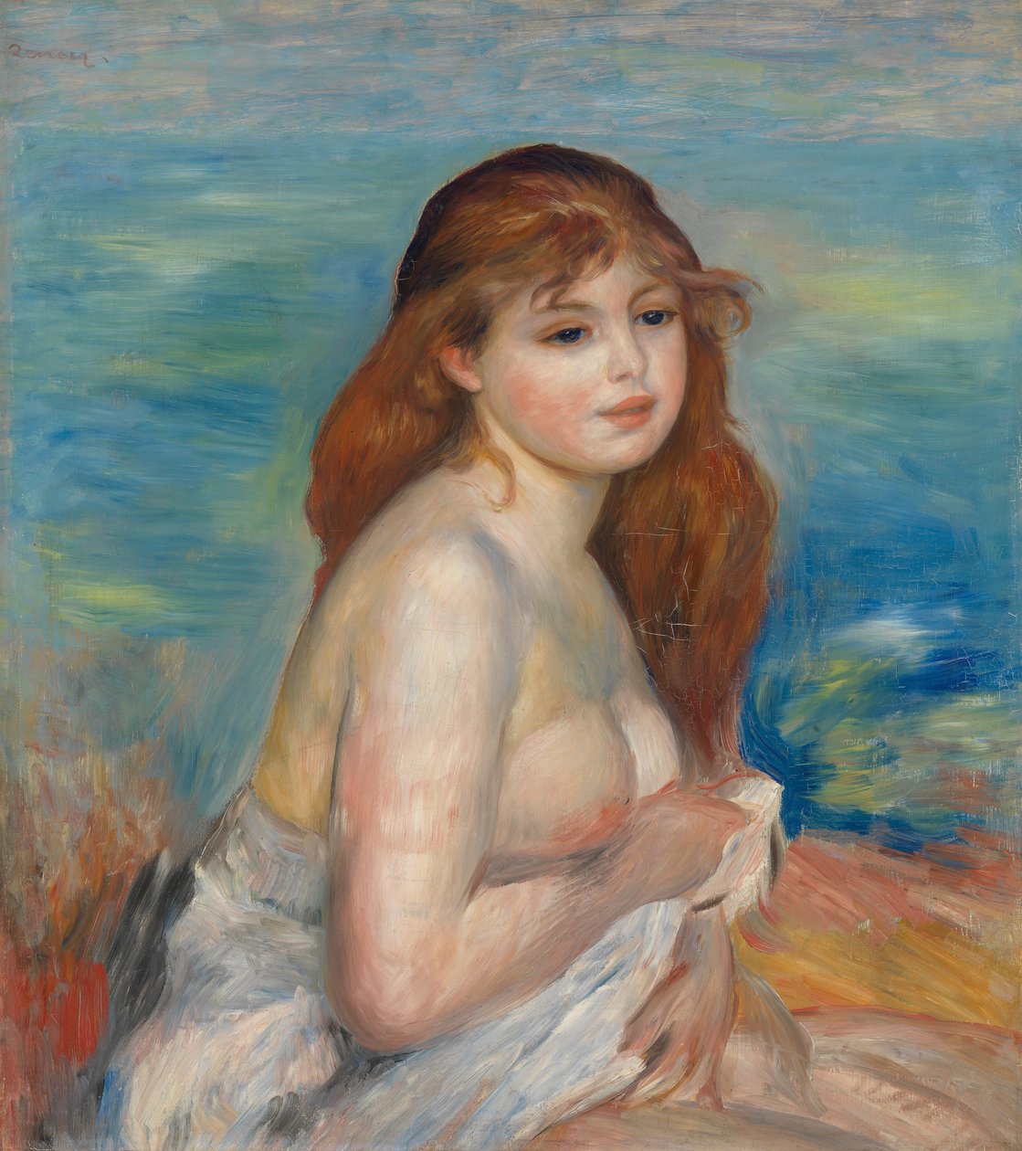 Na het bad door Pierre Auguste Renoir