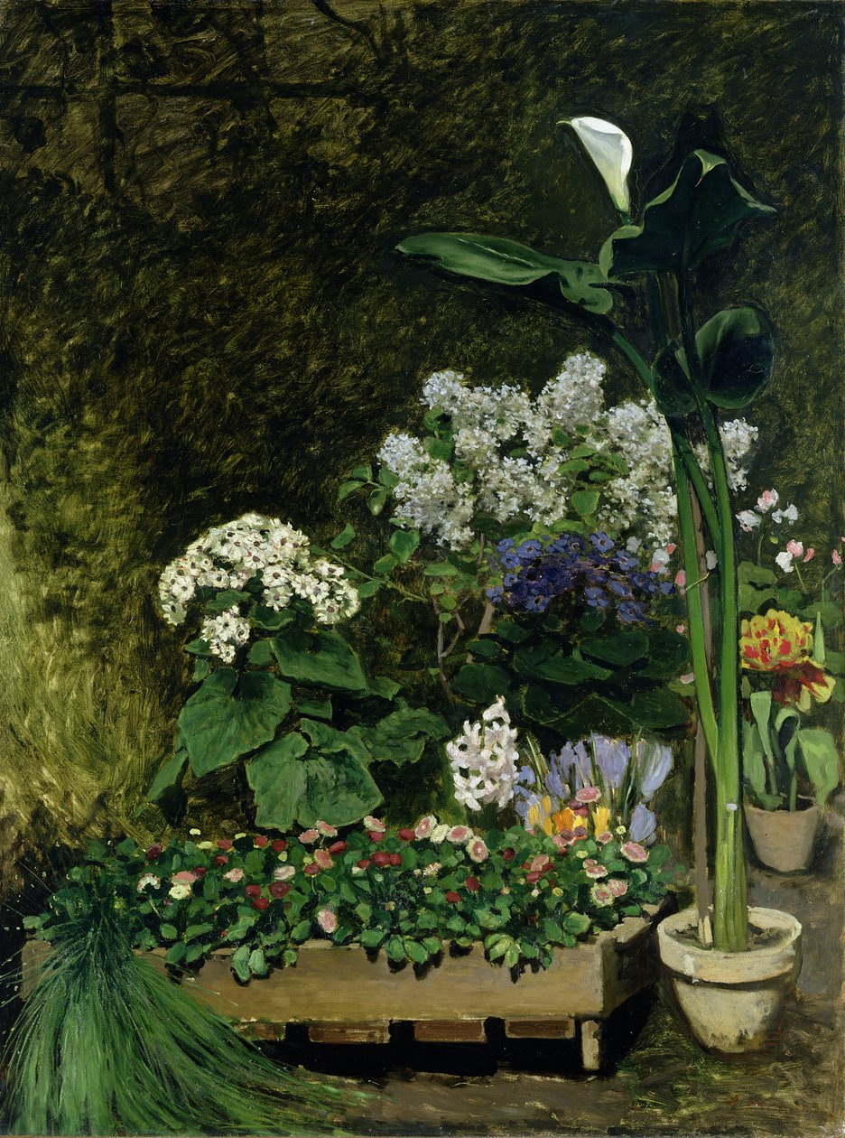 Bloemen in een Kas, 1864 door Pierre Auguste Renoir