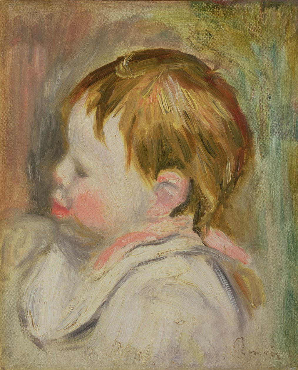Hoofd van een baby door Pierre-Auguste Renoir