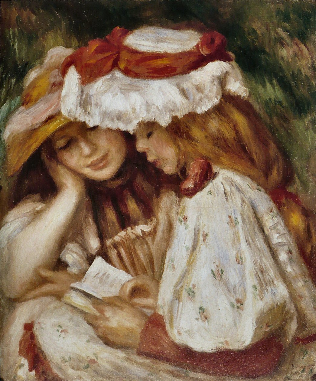 Lezende meisjes door Pierre-Auguste Renoir