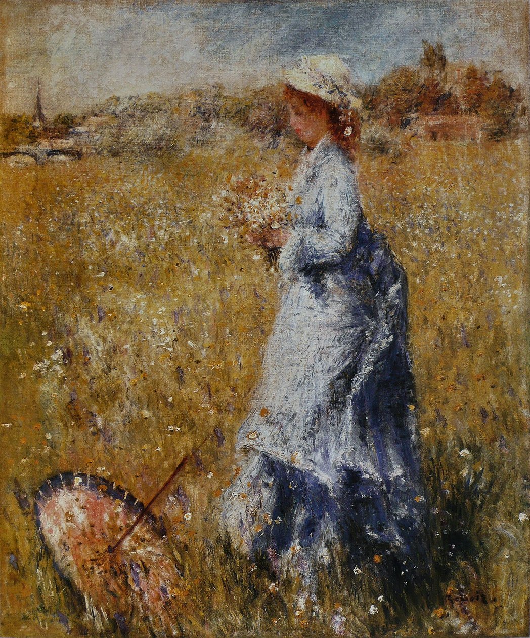 De omgekeerde parasol door Pierre-Auguste Renoir