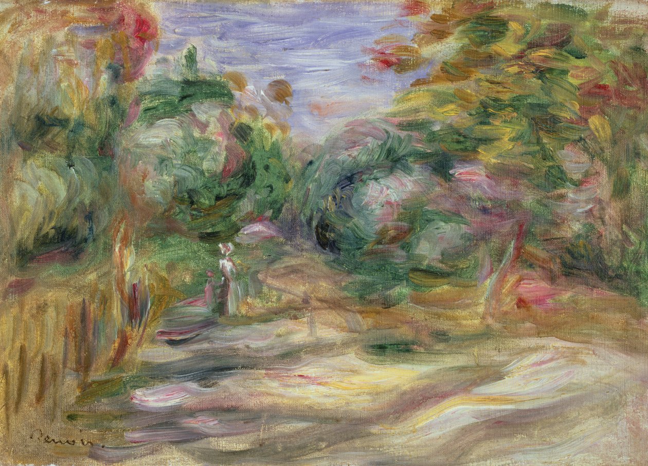 Landschap - laan door Pierre-Auguste Renoir