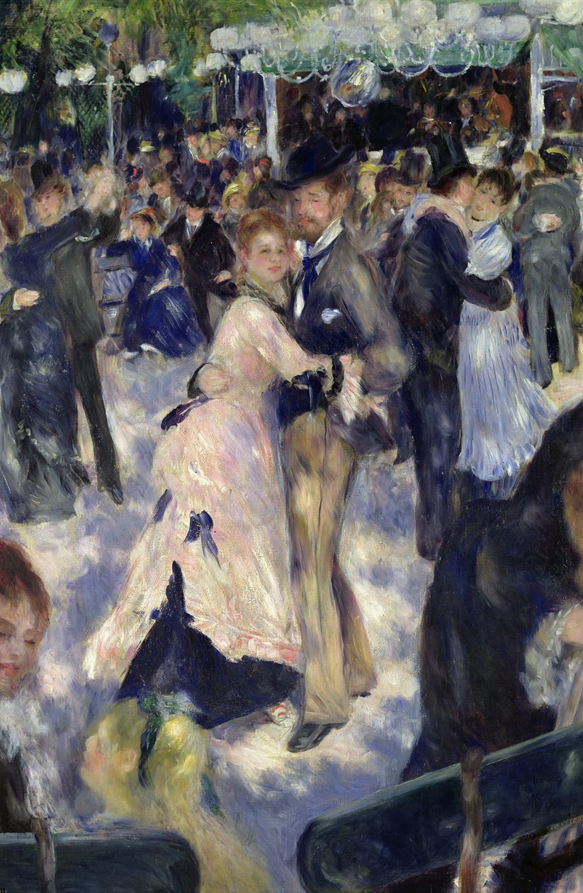Le Moulin de la Galette, detail van de dansers, 1876 door Pierre Auguste Renoir