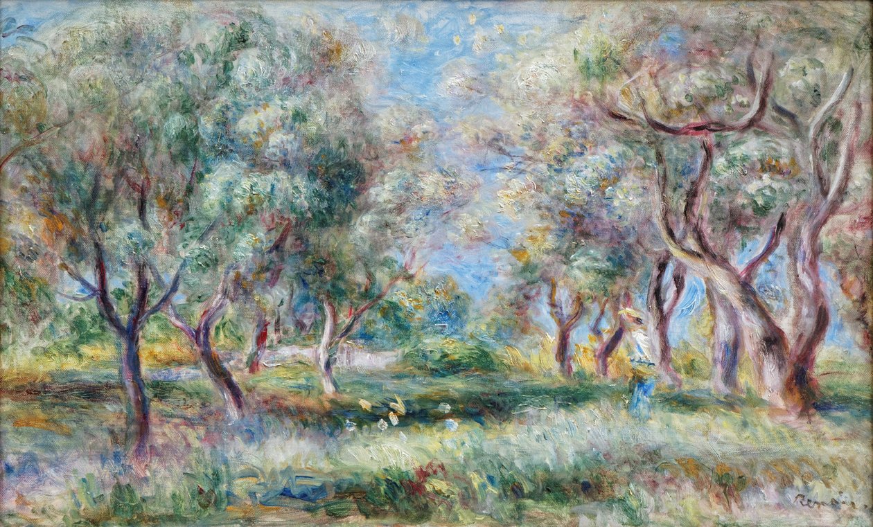 De olijfbomen van Cagnes door Pierre-Auguste Renoir