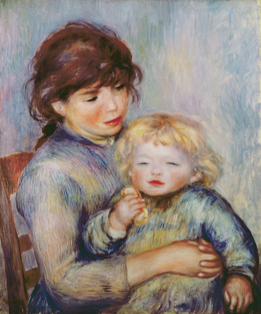 Moederschap, of Kind met een koekje, 1887 door Pierre Auguste Renoir