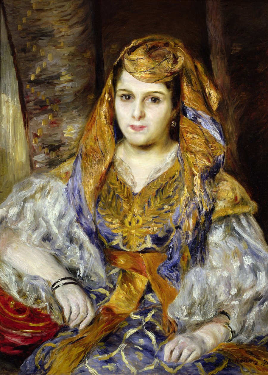 Mevr. Clementine Stora in Algerijnse kleding, of Algerijnse vrouw, 1870 door Pierre Auguste Renoir