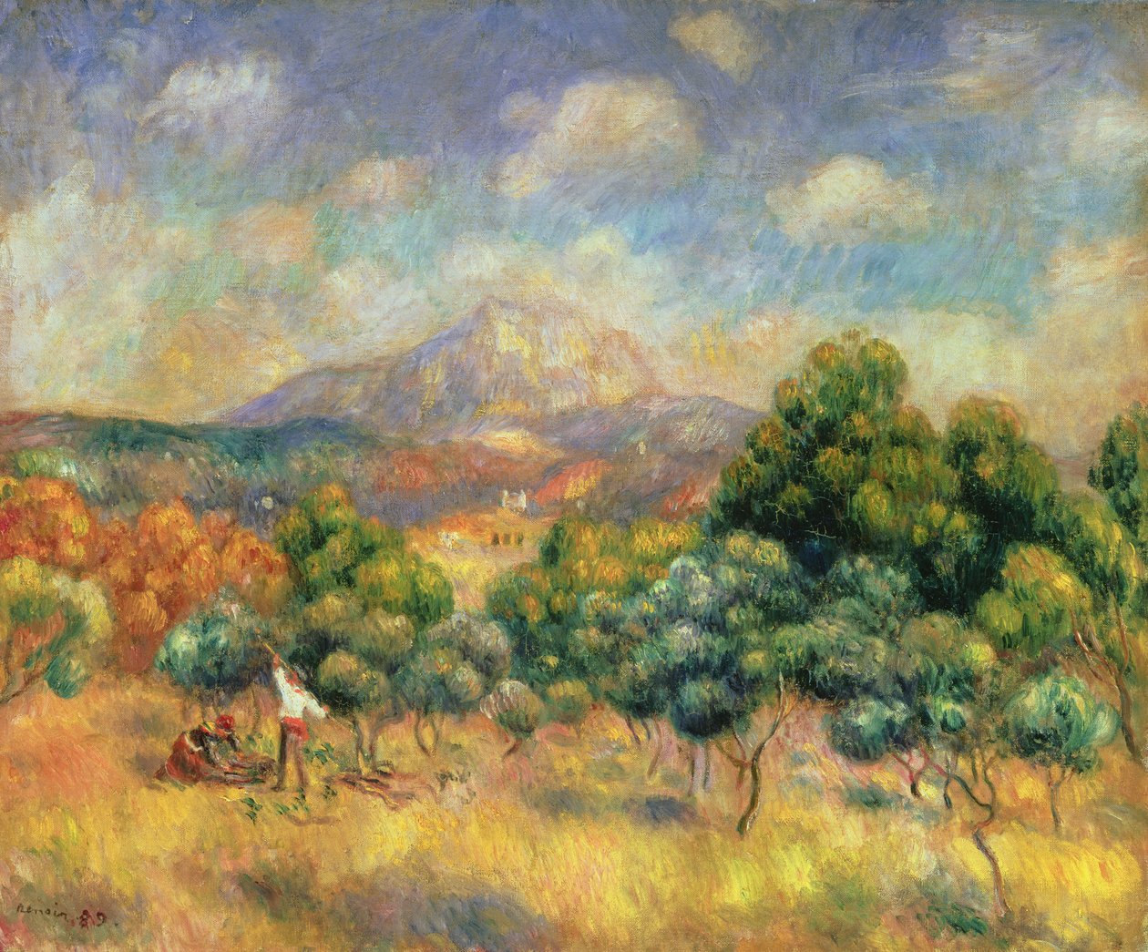 Mont Sainte-Victoire, 1889 door Pierre Auguste Renoir