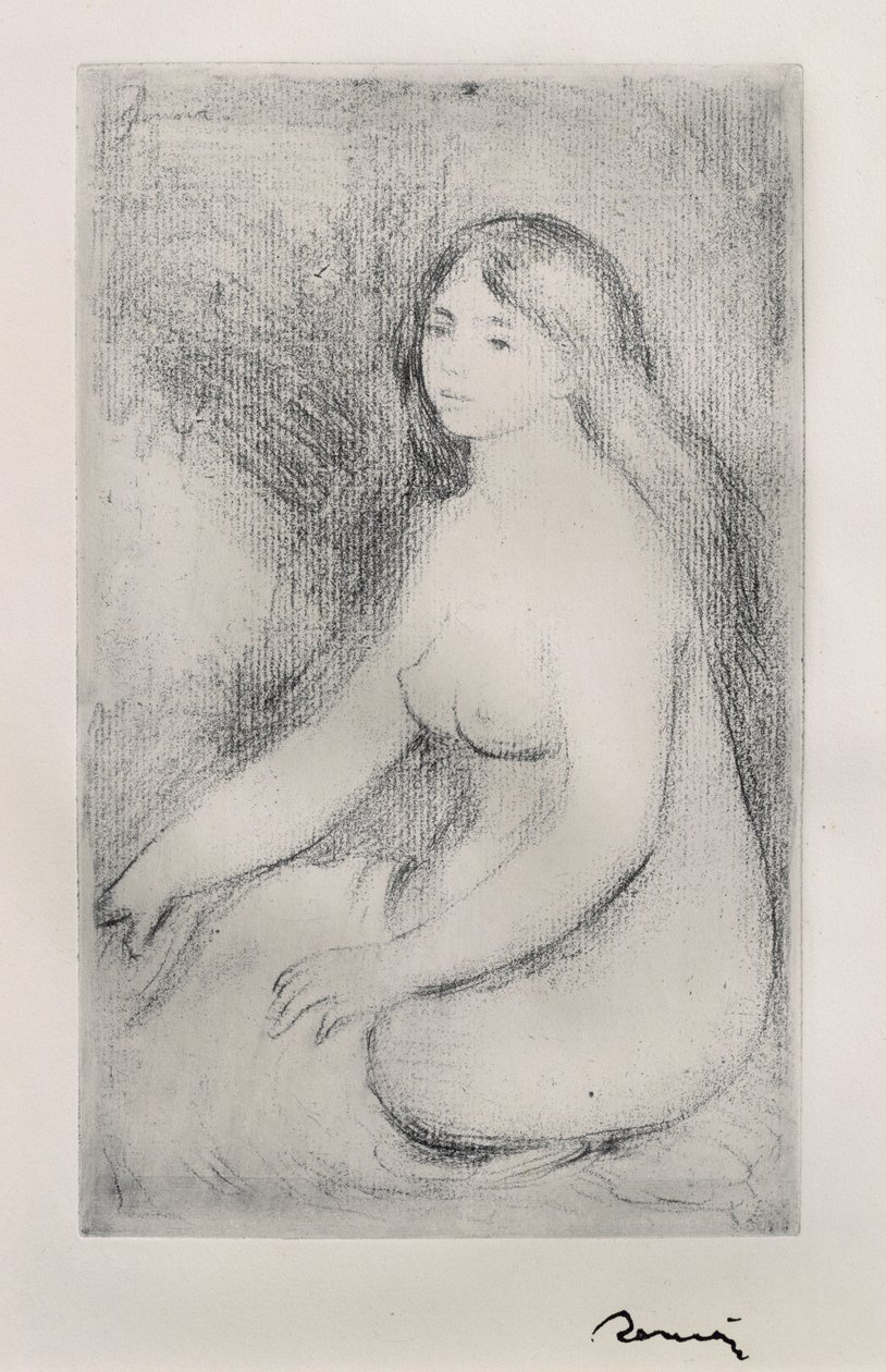 Zittende badende, 1897 door Pierre Auguste Renoir