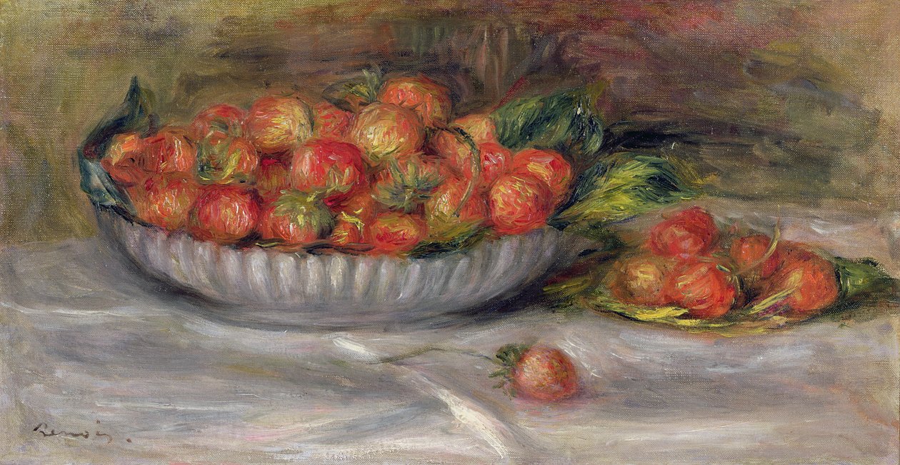 Stilleven met Aardbeien, 1914 door Pierre-Auguste Renoir