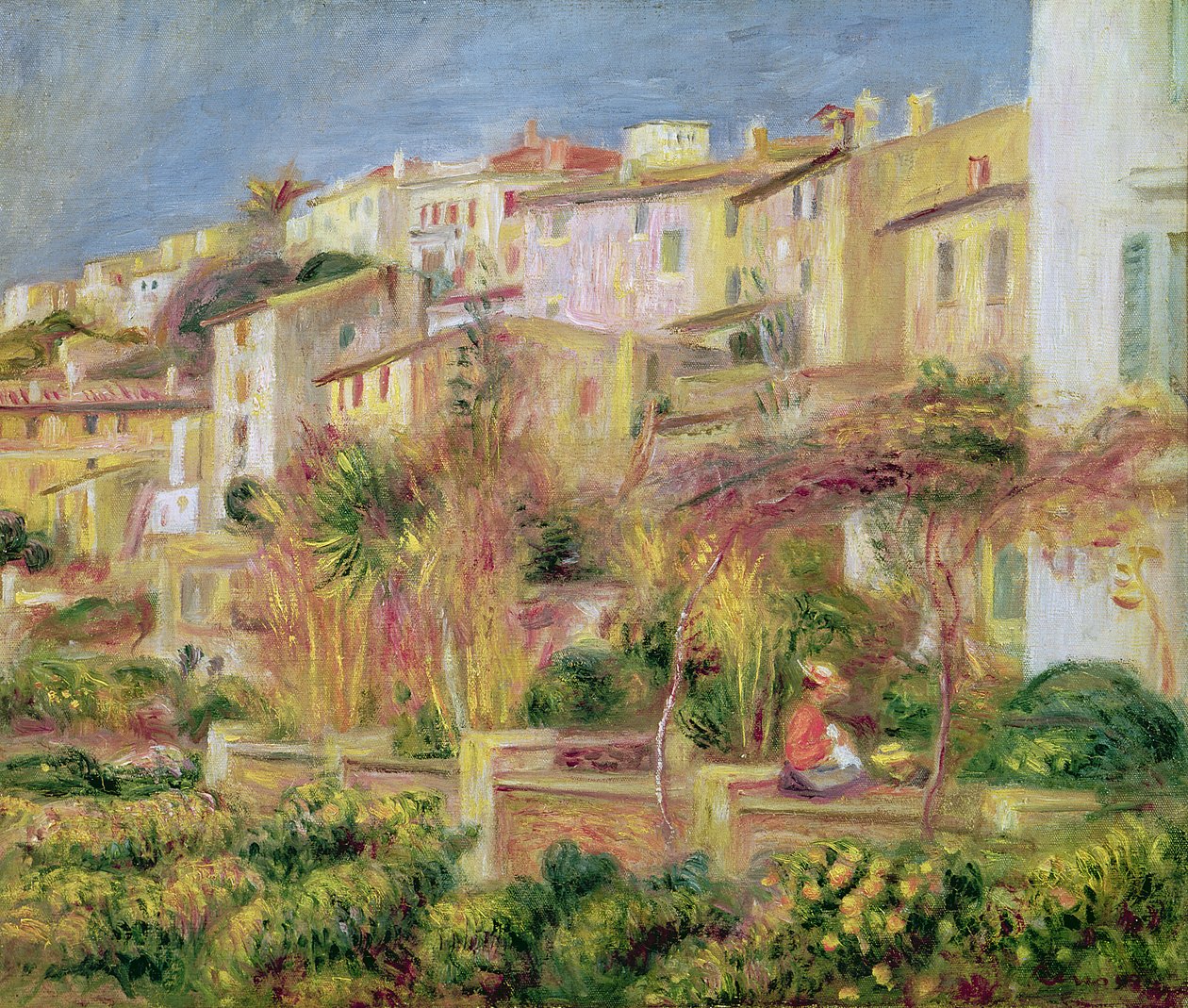 Terras in Cagnes, 1905 door Pierre Auguste Renoir