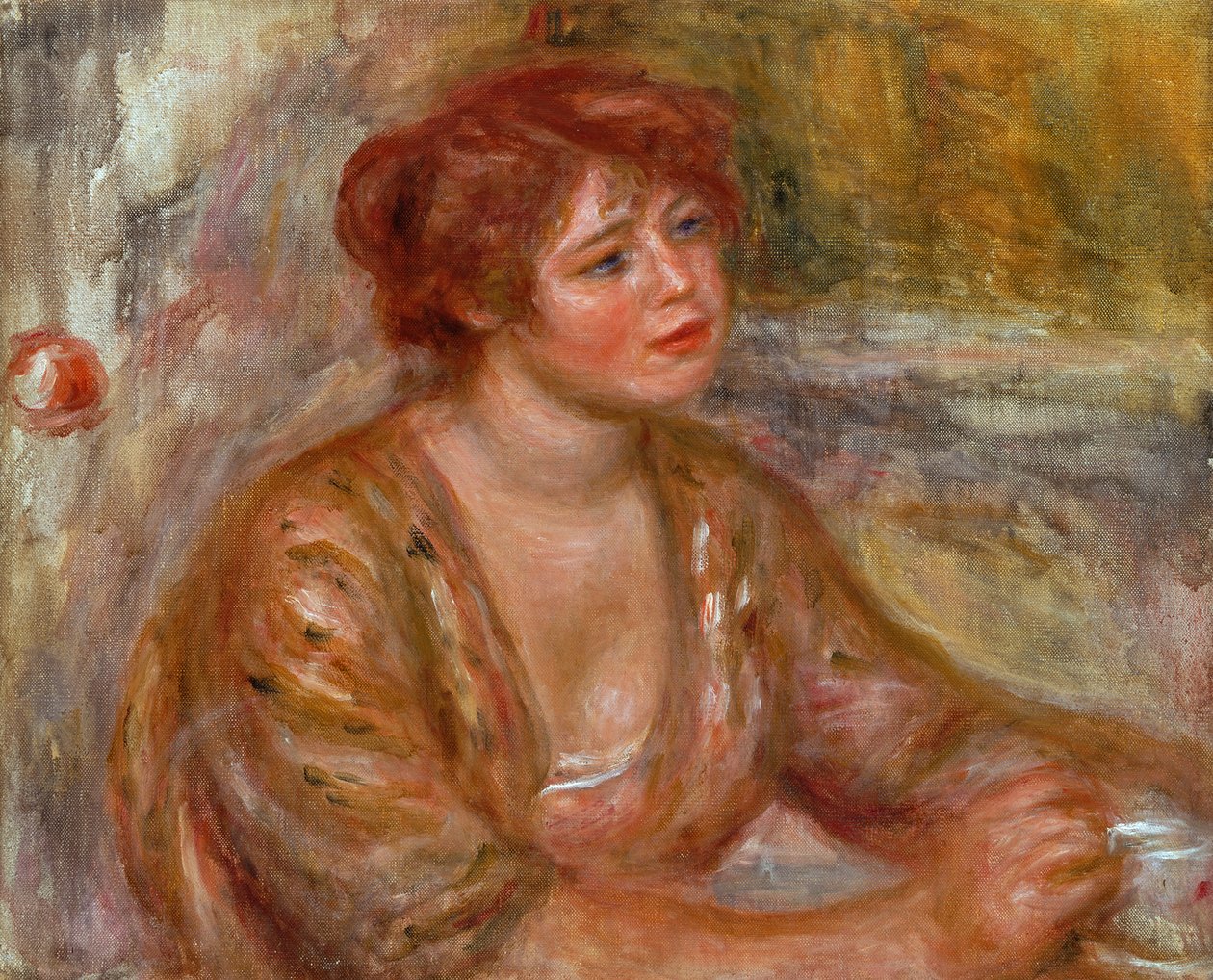De kop koffie, portret van Andree (genaamd Dede) 1917 door Pierre Auguste Renoir