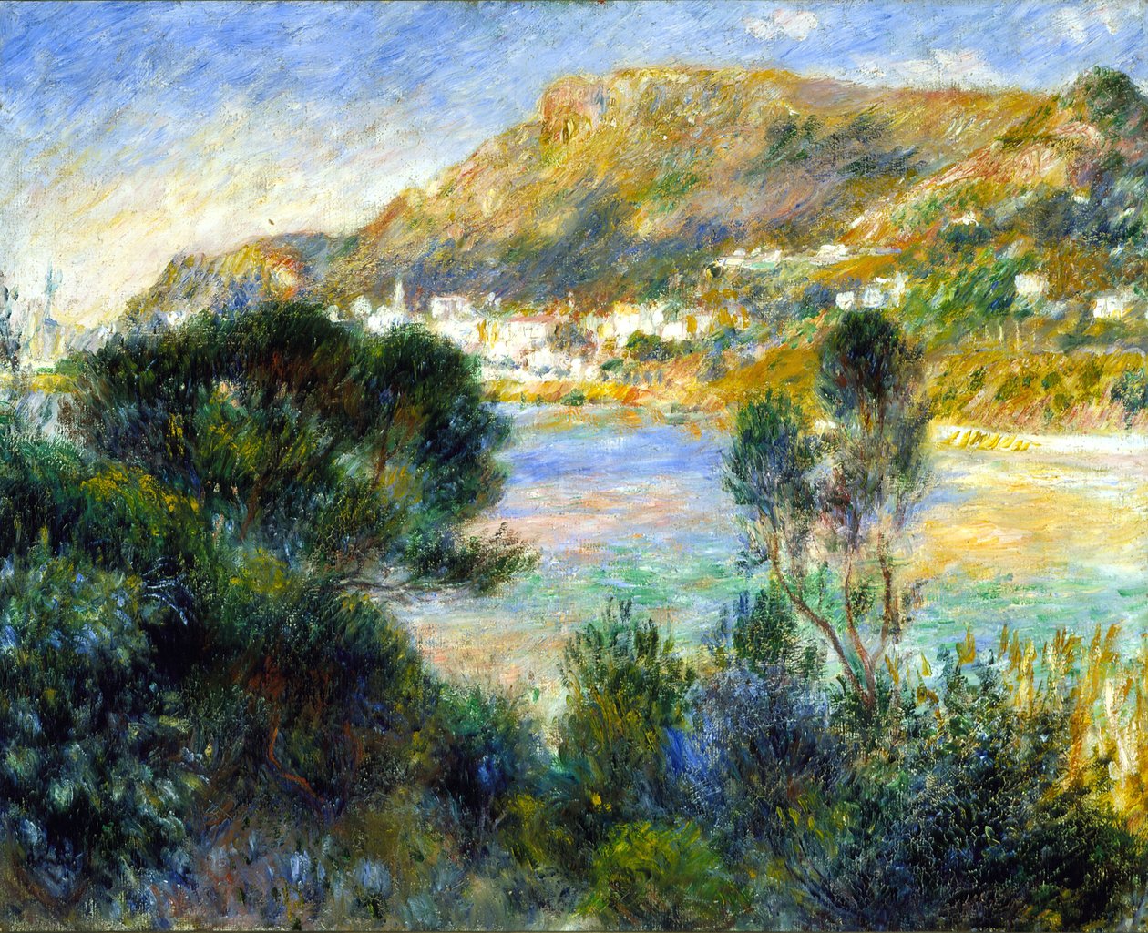 Uitzicht vanaf Cap Martin op Monte Carlo, ca. 1884 door Pierre Auguste Renoir