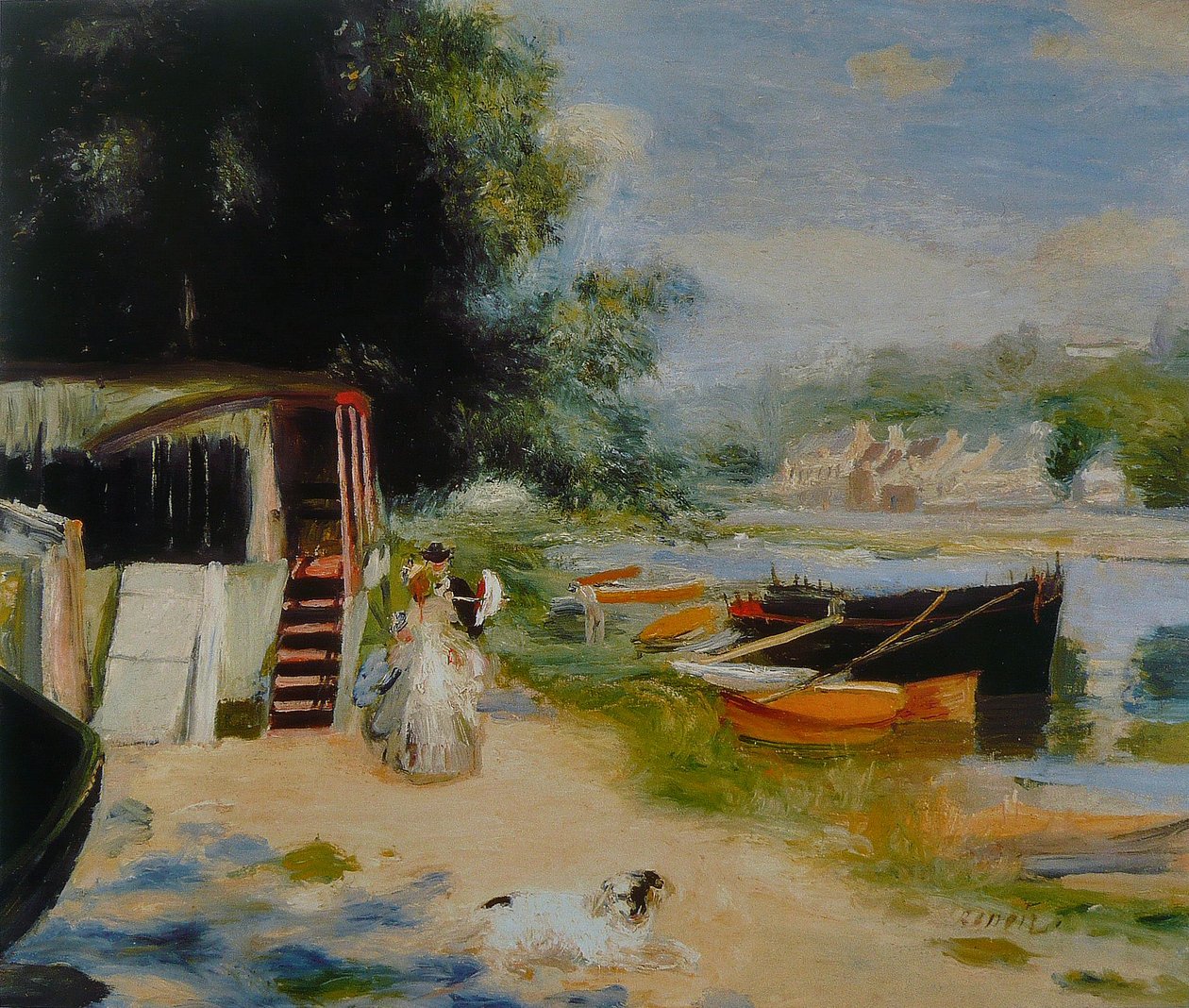 Uitzicht op Bougival door Pierre-Auguste Renoir