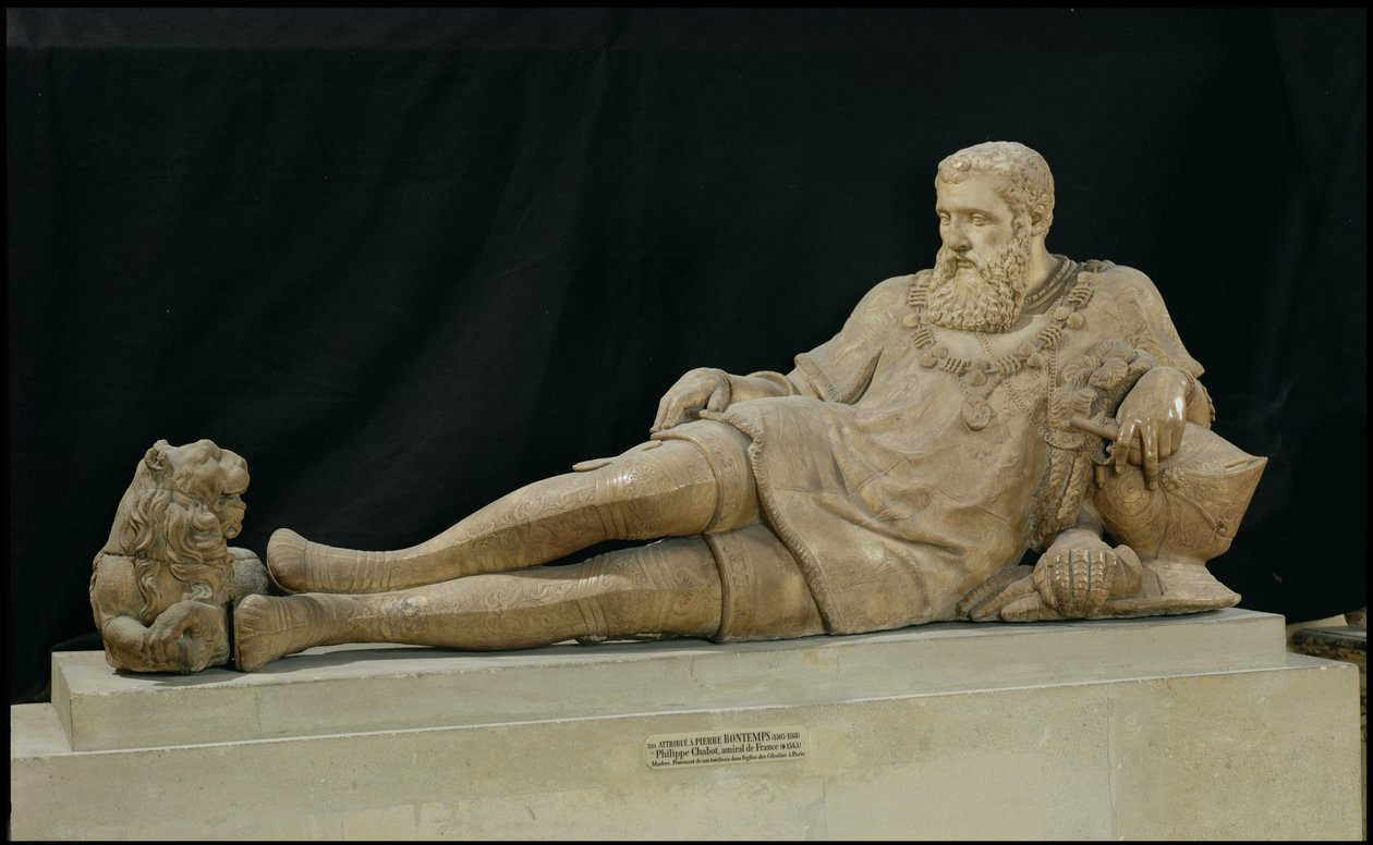 Beeld van Philippe de Chabot (1480-1543) Admiraal van Frankrijk, ca. 1570 (marmer) door Pierre Bontemps