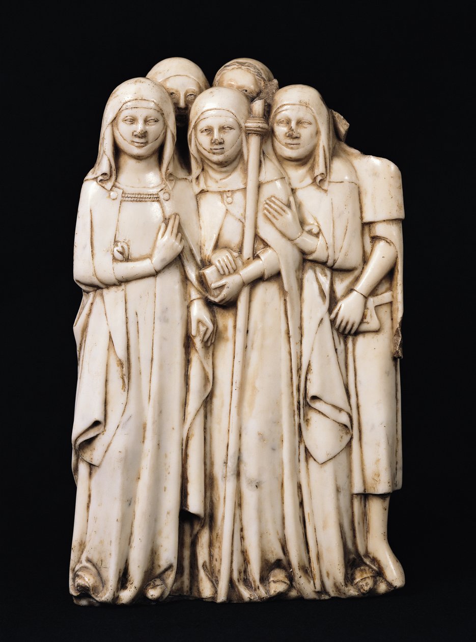 Alinorda, zus van paus Clemens VI (1291-1352) en haar kinderen, van het graf van Clemens VI, La Chaise-Dieu door Pierre Boye
