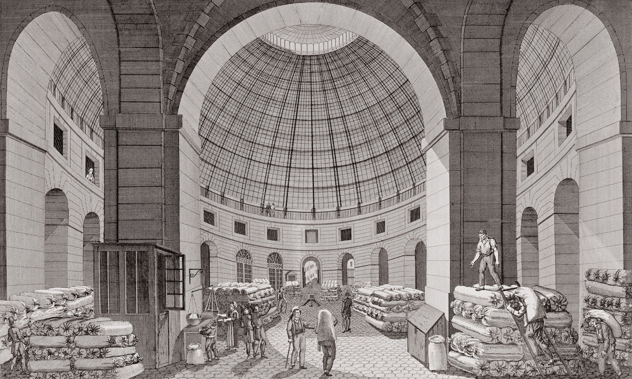Uitzicht op de graanmarkt en de koepel, 18e-19e eeuw door Pierre Courvoisier