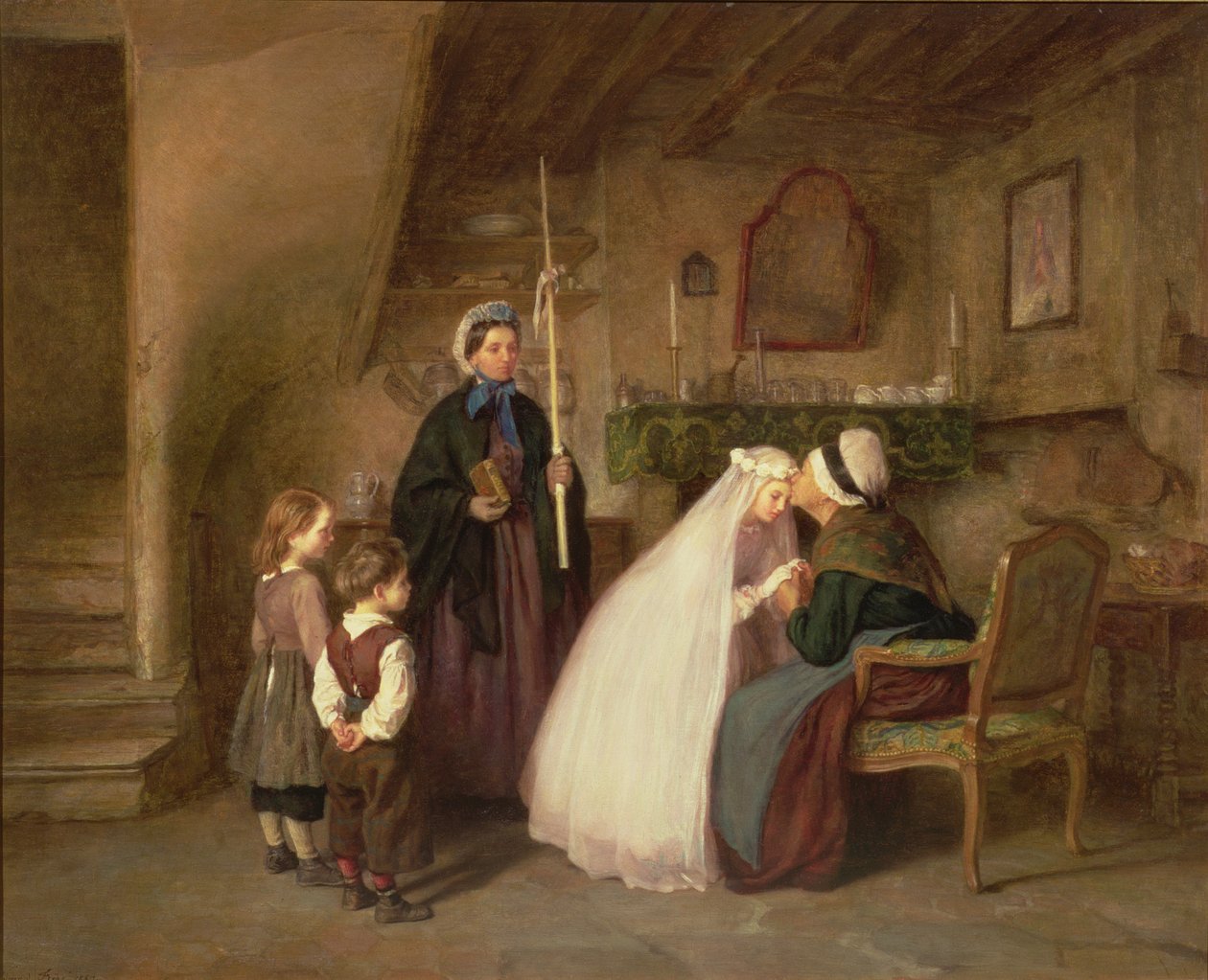 De Eerste Communie door Pierre Edouard Frere