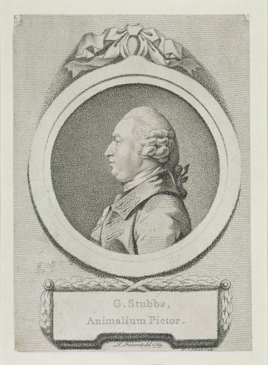 Portretstudie van George Stubbs (1724-1806) door Pierre Etienne Falconet