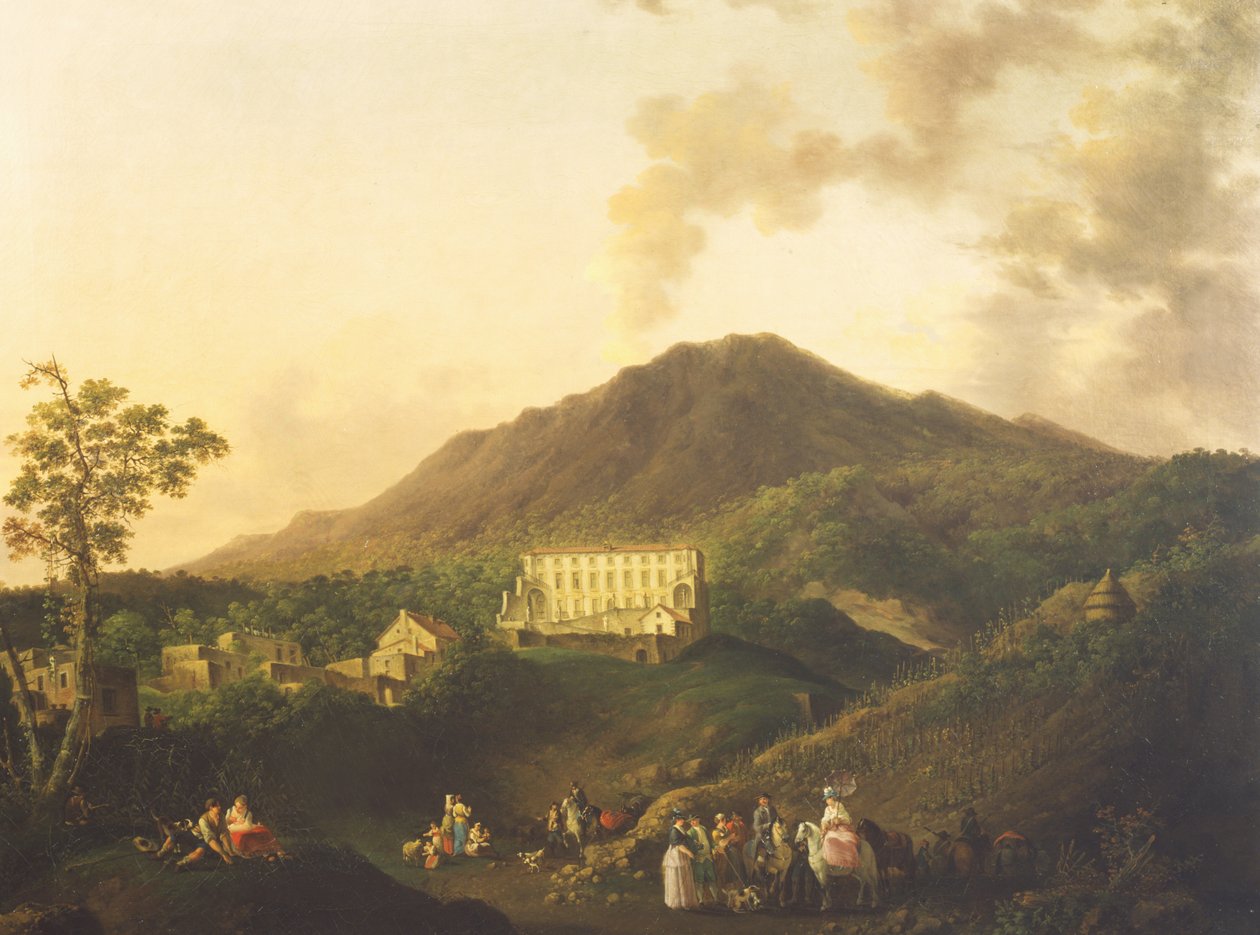 Uitzicht op de Villa Medici, Ottaviano door Pierre Jacques Volaire