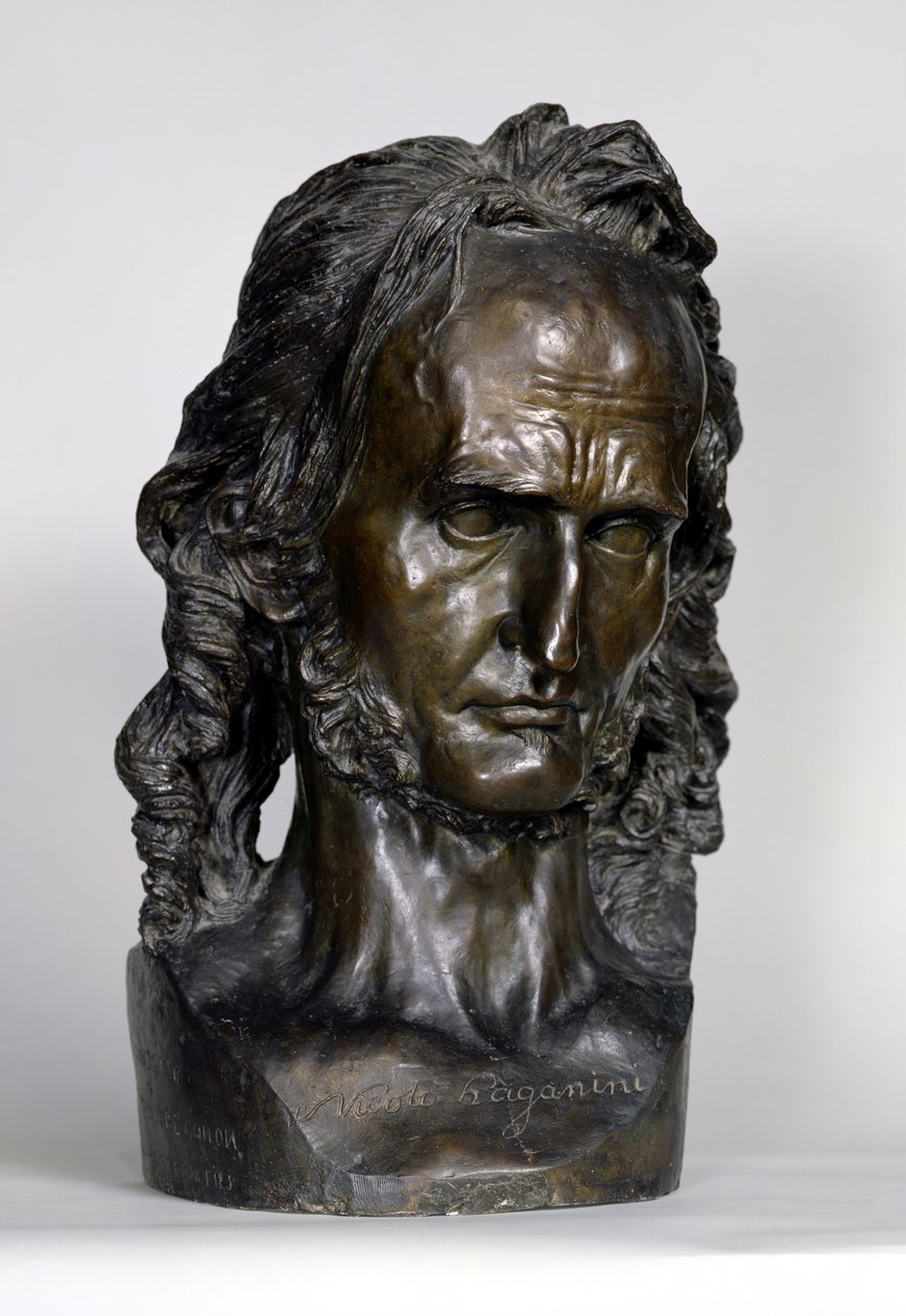 Buste van Nicolo Paganini (1784-1840) door Pierre Jean David d