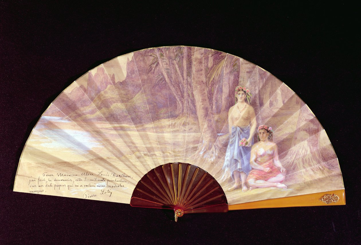 Waaier geschilderd voor Madame Alice Louis-Barthou, 1910 door Pierre Loti