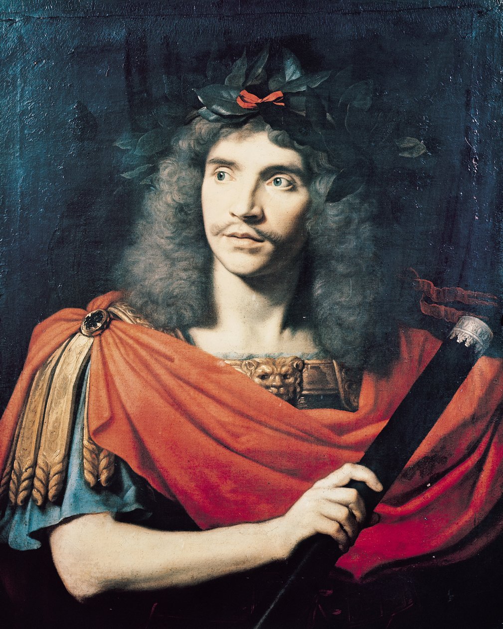 Molière in de rol van Caesar in de dood van Pompeius door Pierre Mignard