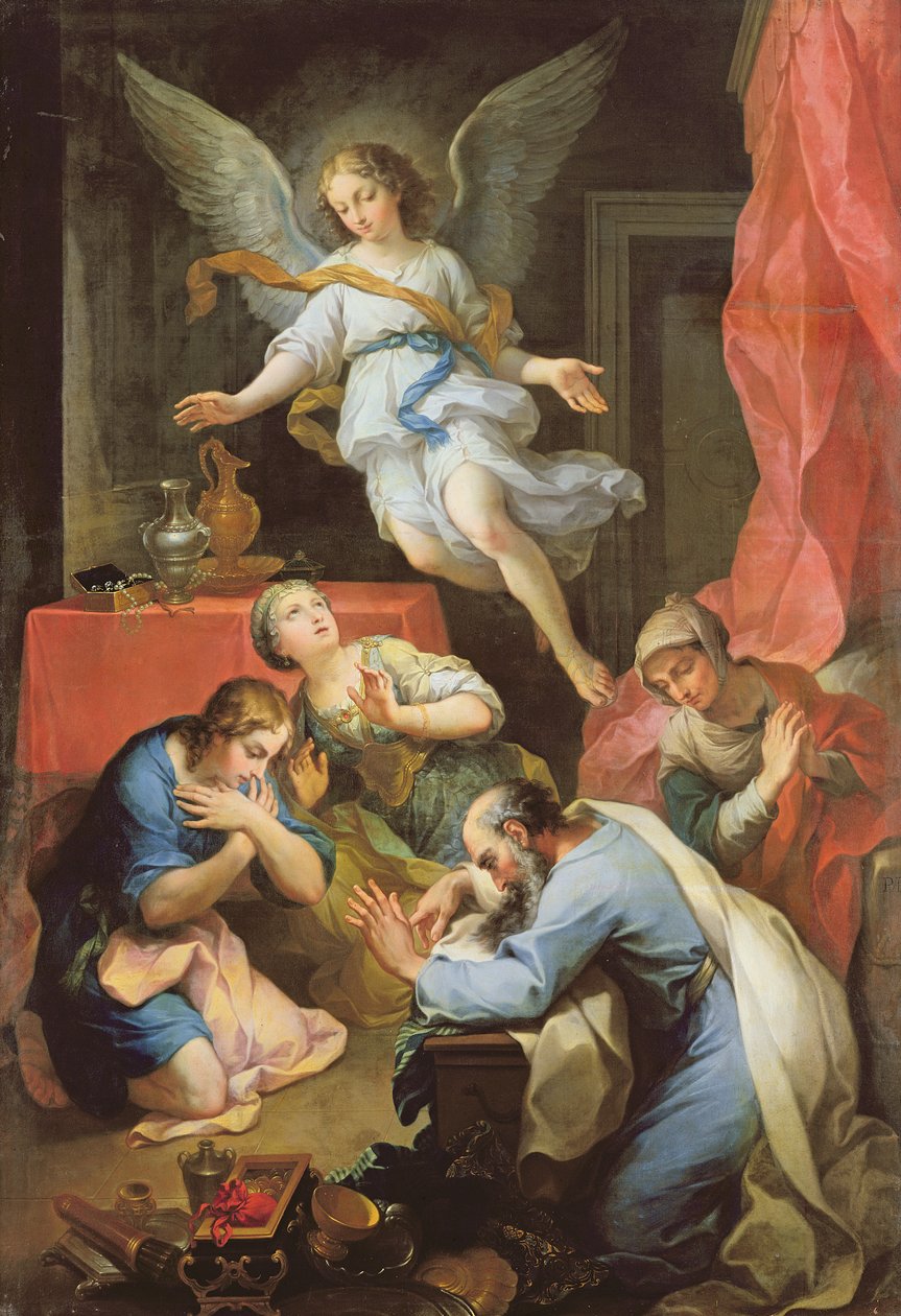 Aartsengel Rafaël maakt zich bekend, 1733 door Pierre Parrocel