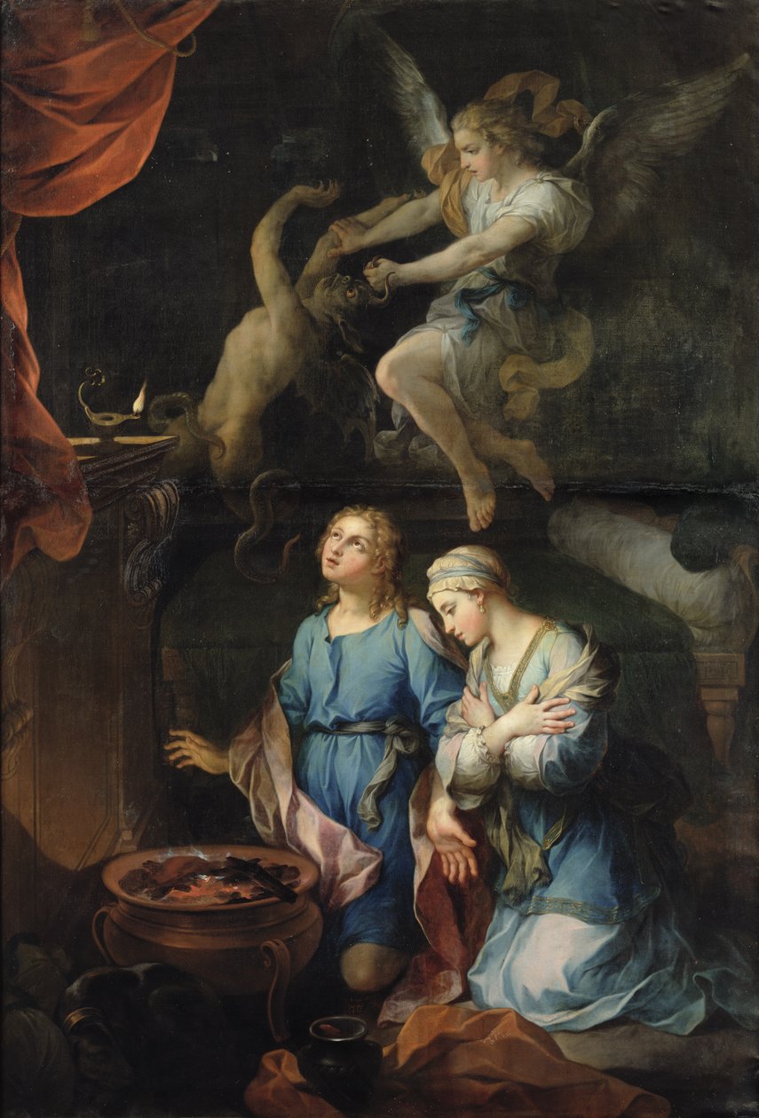 Het huwelijk van Tobias en Sarah. De eerste nacht, 1733 door Pierre Parrocel