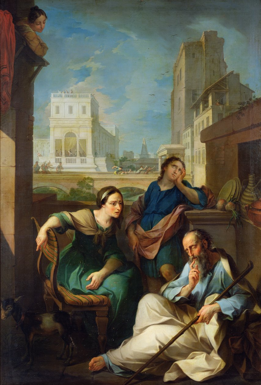Tobit wordt blind, 1733 door Pierre Parrocel