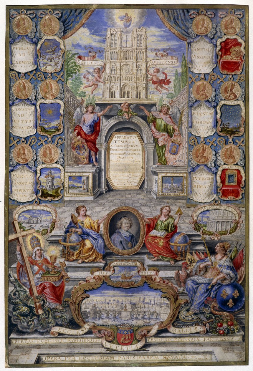 Allegorie van de kerk van Parijs ter gelegenheid van de herroeping van het Edict van Nantes, 1685 door Pierre Paul Sevin