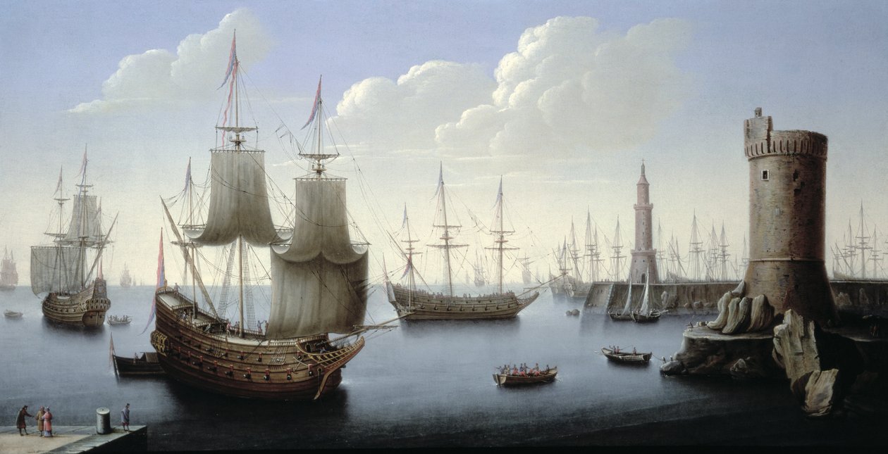 Een mediterrane havenscène door Pierre Puget