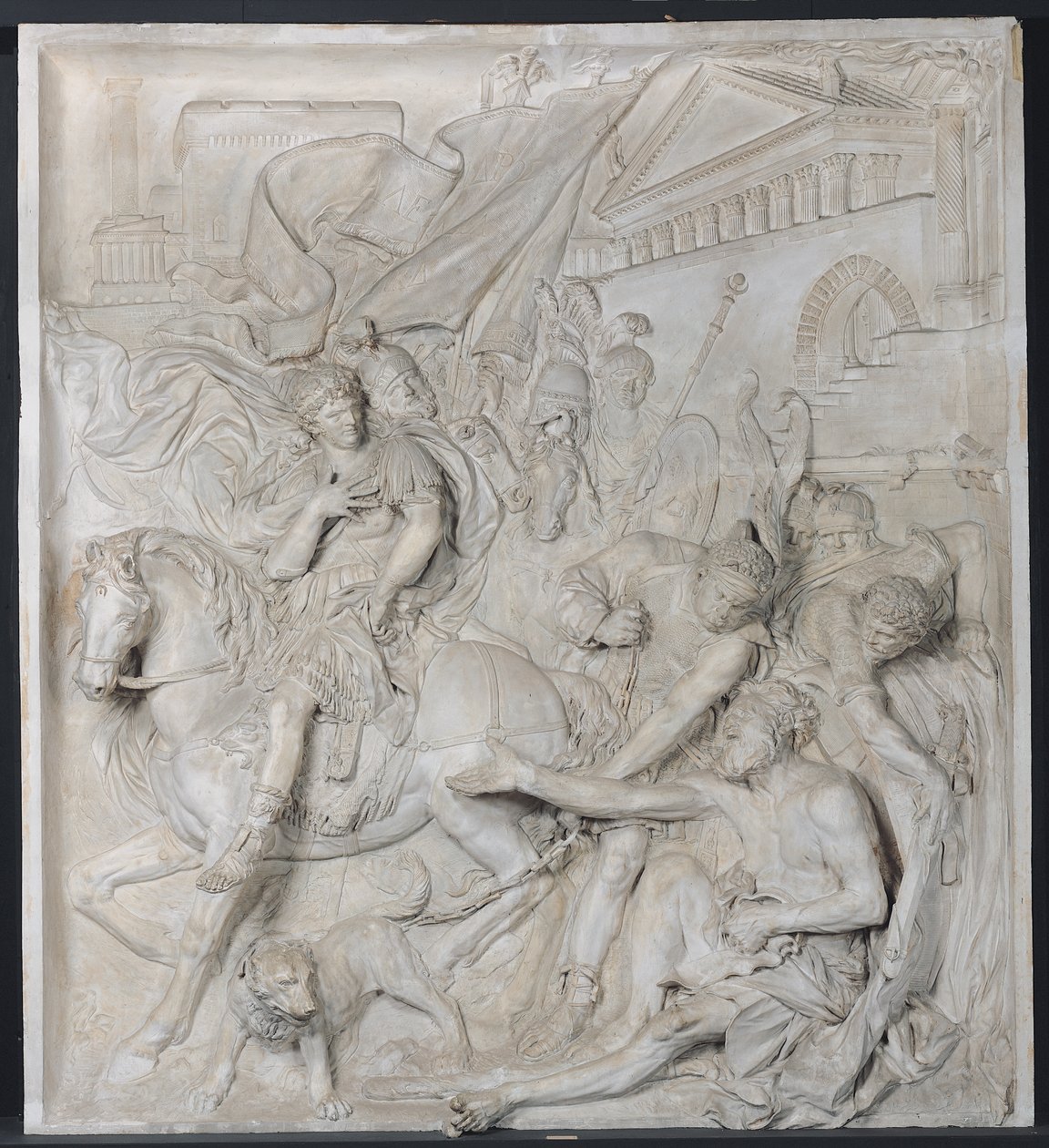 Alexander de Grote en Diogenes, voltooid in 1693 door Pierre Puget