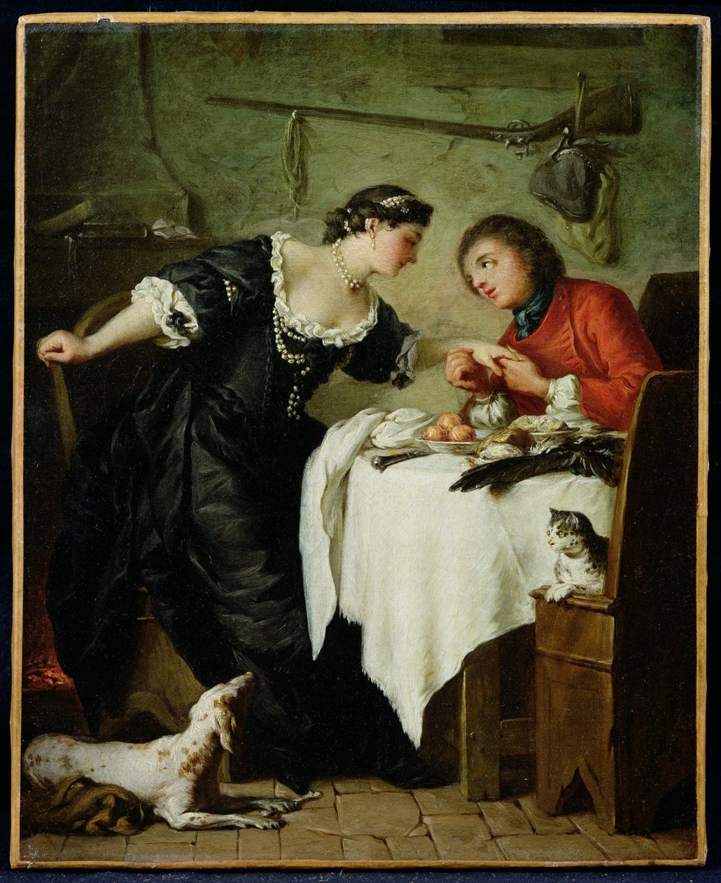 De valk, illustratie uit de fabels van La Fontaine door Pierre Subleyras