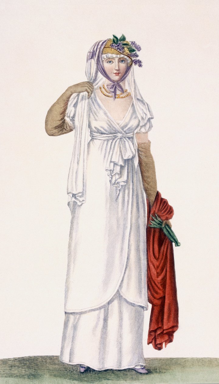 Dames Zachte Stijl Wandeljurk, 1805 door Pierre de La Mesangere
