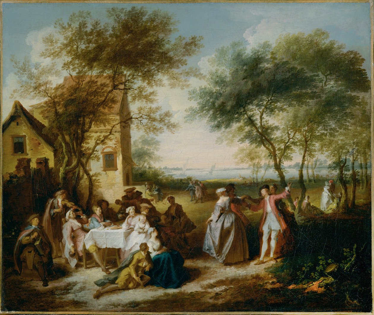 Fete champetre - Dorpsfeest ... (schilderij op doek) door Pierre Antoine Quillard